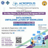 Short Term Training Program on Data Science: Unfolding the Layers of Knowledge  2020 Short Term Training Programme Poster